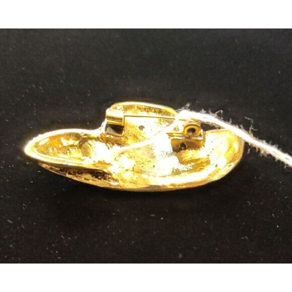 Flowered  Multicolor Rhinestone Summer Hat  Brooch 1.75" W X 1" Long - Picture 3 of 3